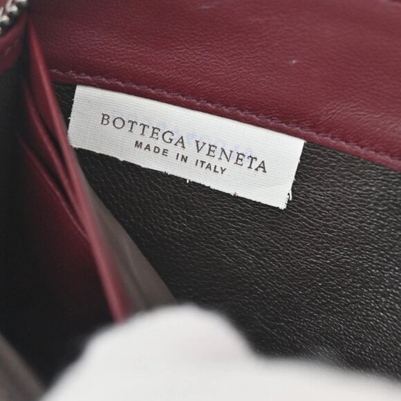 BOTTEGA VENETA Intrecciato Long Zip Around Wallet Purse Leather Red 65KB080 - Picture 14 of 15